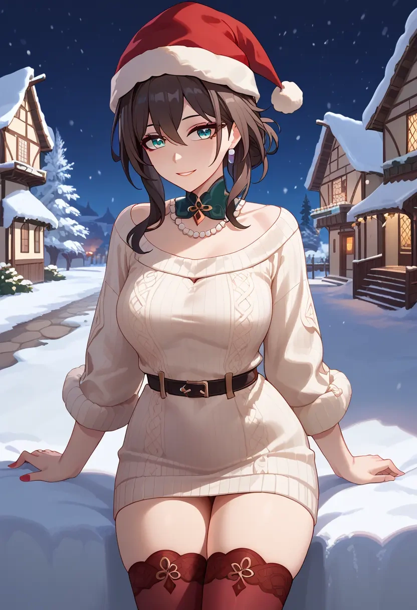 star rail,ruan mei,Christmas,sweater dress,stockings  - 